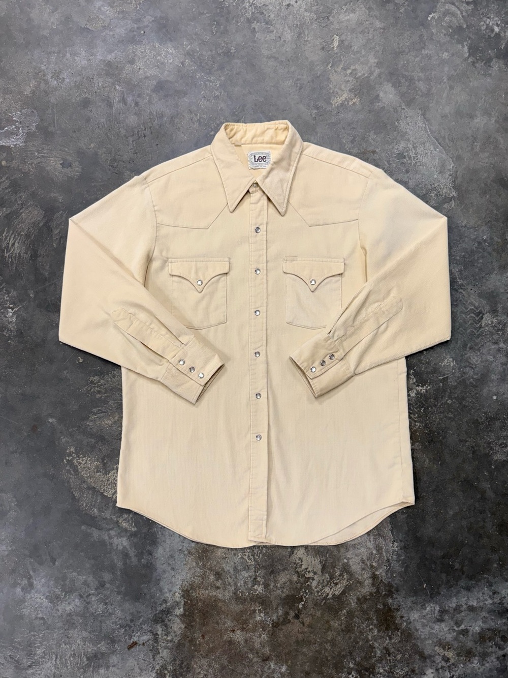 Vintage 70s Lee Corduroy Western Pearl Snap Cowboy Shirt USA Men’s XL